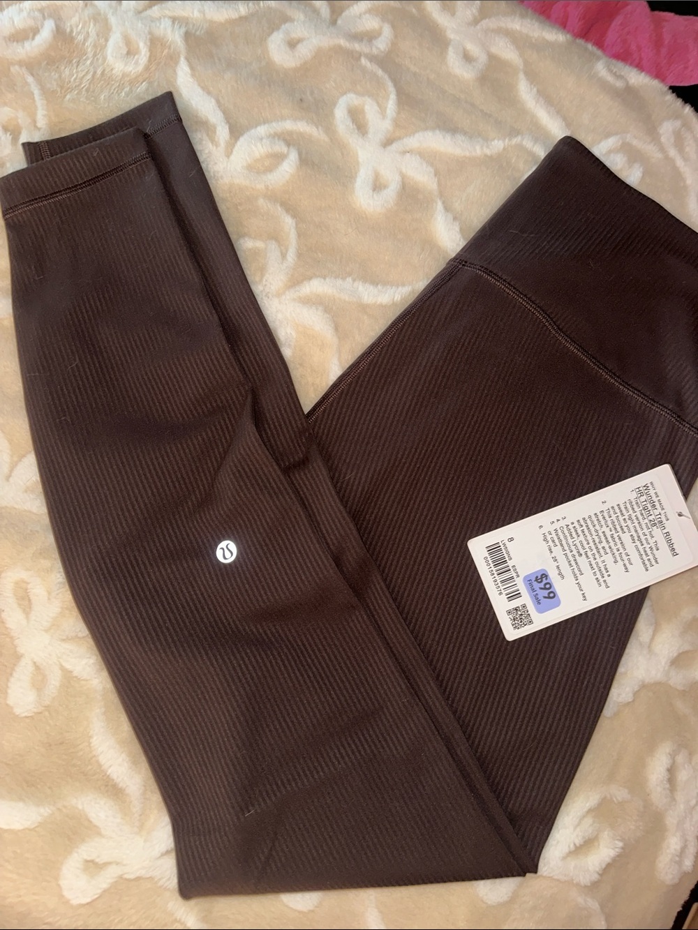 lululemon athletica Wunder Train Ribbed HR Tight 28” Espresso Brown - NWT 8